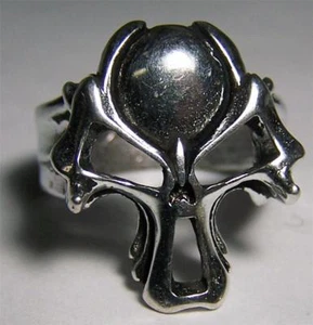ANILLO DE LUJO CABEZA CALVA CALAVERA CICLISTA #BR194 HOMBRE MUJER joyería PLATA nuevo SCULLS - Imagen 1 de 1