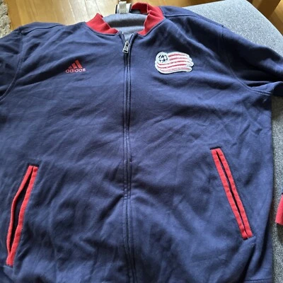 Vtg Adidas New England Revolution Men Sz XL Soccer Jacket Futbol MLS Used 2016 - Image 1 of 4