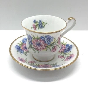 Vintage 1960's Paragon Chrysanthemum Red & Blue F54E Pattern Tea Cup & Saucer - Picture 1 of 7