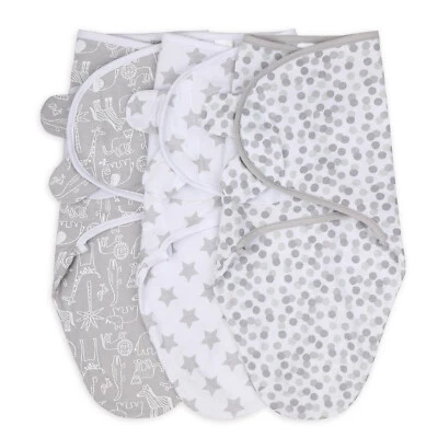 Conjunto de 3 mantas Safari Stars Swaddles pacote - 3-6 meses The Peanutshell - Imagem 1 de 4