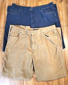 Lote de 2 Pantalones de Pana U.S. Expedition Para Hombre Beige Azul Tostado Color 38x32 - Imagen 1 de 15