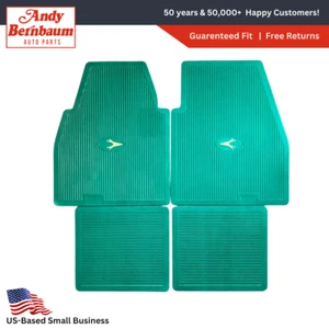 For 1955-1961 Chrysler Dodge DeS Plymouth Front &Rear Floor Rubber Mat Set Green - Picture 1 of 8