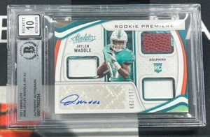 BAS 10 2021 Absolute Rookie Premier #206 Jaylen Waddle RC /299 JSY AUTO - Bild 1 von 2