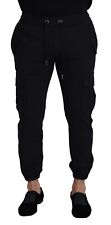 DOLCE & GABBANA Pants Wool Black Jogging Cargo Men Trouser IT46/W32/S 1200usd