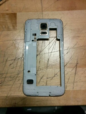 Carcasa bisel marco placa media Samsung Galaxy S5 G900W8 i9600 G900A G900V dorado Foto 1 de 4