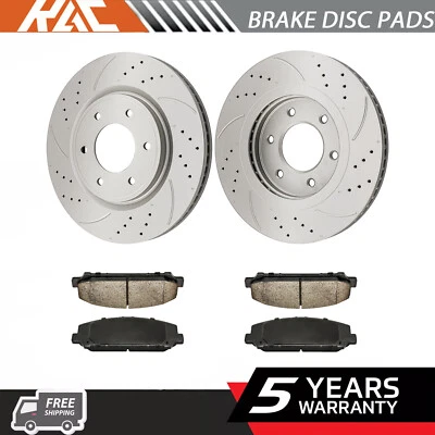 Front Drilled Slotted Brake Rotors & Pads for 2008-2010 Nissan Titan Armada QX56 - Image 1 of 4
