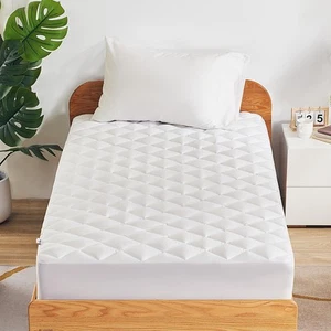 Twin Mattress Protector, Quilted Fitted Mattress Pad, Deep Pocket Mattress Co... - Picture 1 of 7