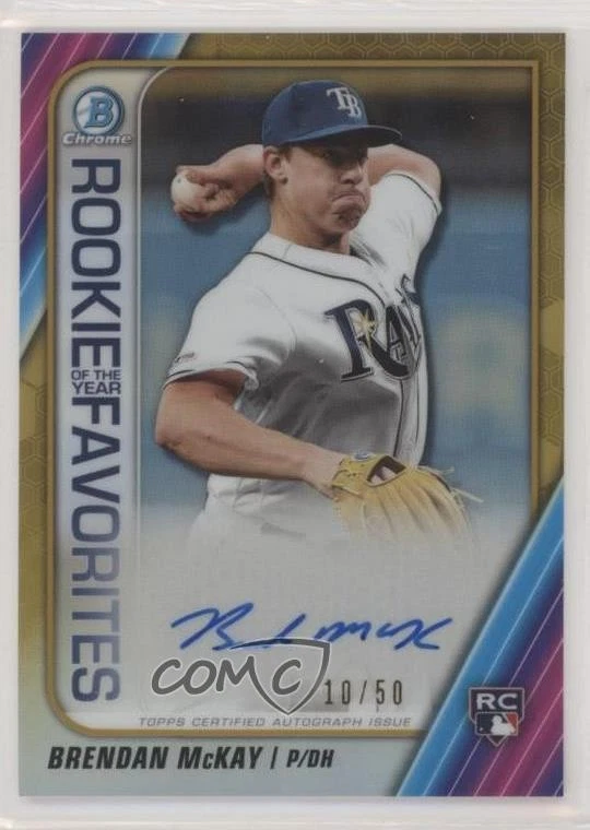 2020 Bowman Gold Refractor /50 Brendan McKay #ROYFA-BM Auto RC - Image 1 of 2