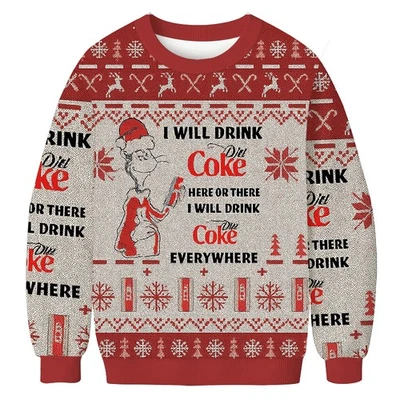 I Will Drink Diet Coke Funny Grinch Christmas Ugly Sweater, Ugly Sweater - Image 1 of 4