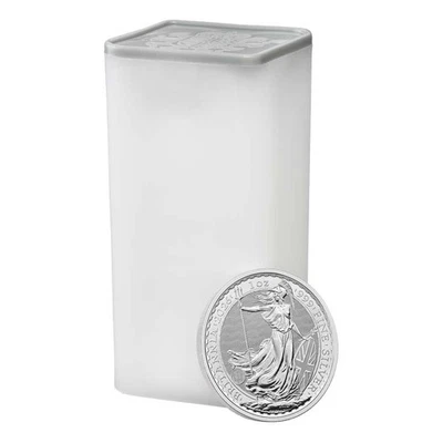 Roll of 25 - 2026 U.K. 2 Pound Silver Britannia .999 1 oz BU - Image 1 of 3