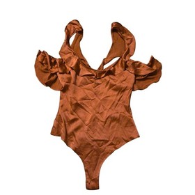 NWT For Love & Lemons X Revolve  Skivvies XS Lena Ruffle Bodysuit Silk Blend