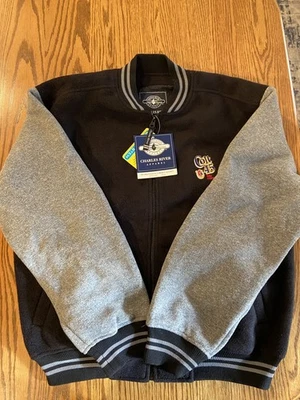 复古 Charles River 服装羊毛校队 XL 夹克 Colt 45 男式全新标签 — 第 1/4 张图片