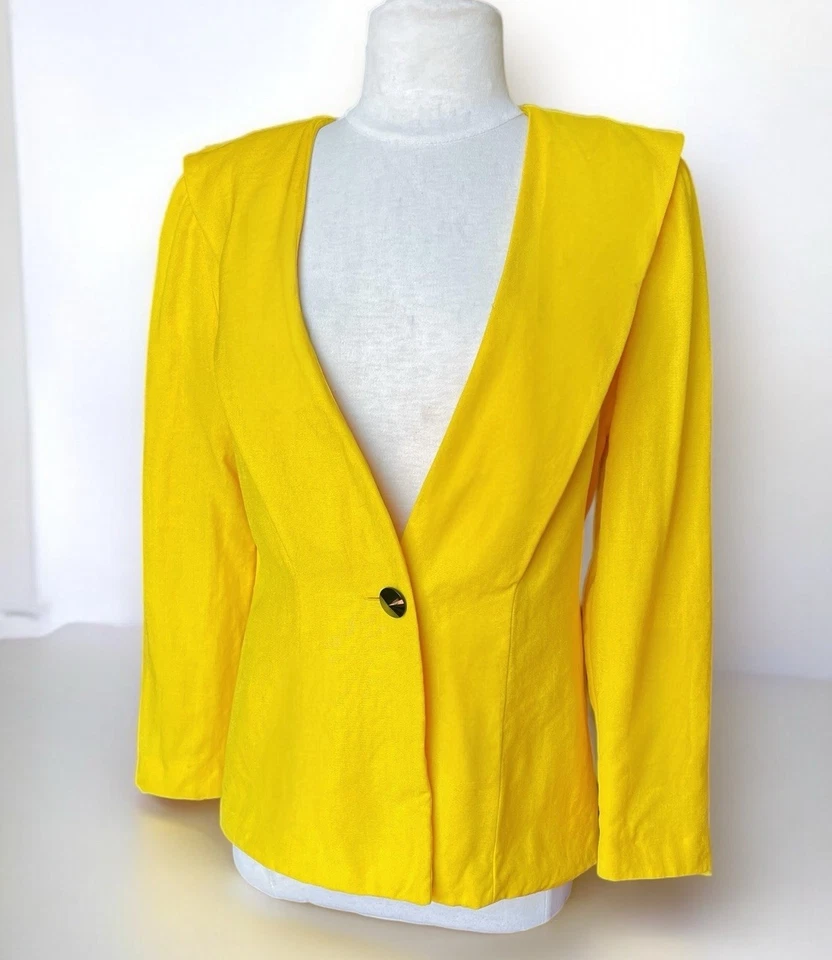 De colección años 80 G.B. Blazer Scott Mezcla de Lino Dinero Antiguo Inspirado en la Princesa Diana Talla 8 Foto 1 de 4