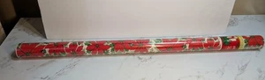 Vintage 70er Weihnachten Geschenkpapier Geschenkpapier Weihnachtsstern beschichtet Neu Deadstock - Bild 1 von 8
