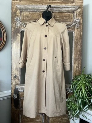 Vintage 70s ETIENNE AIGNER Womens 10 Petite Trench Coat Single Breasted Classic - Image 1 of 4