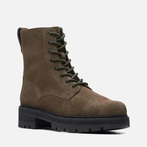 Clarks BNIB Ladies Ankle Boots ORIANNA CAP Dark Olive Suede UK 6.5 - 8D - Picture 1 of 6