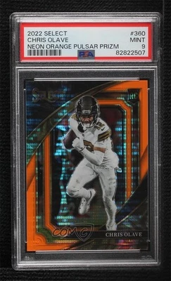 2022 Select Suite Level Neon Orange Pulsar Prizm /7 Chris Olave PSA 9 Rookie RC - Image 1 of 2
