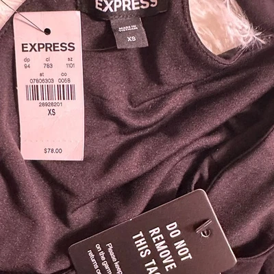 Vestido Express Negro XS Tejido Un Hombro Nuevo con Etiquetas Foto 1 de 4