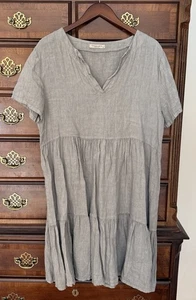 100% Linen Francesca Bettini Puro Lino Dress Women’s Size XL Made Italy linen - Picture 1 of 4