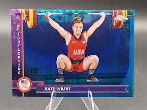 2024 Topps Chrome Olympics KATE VIBERT Blue Refractor /150 #159 Weightlifting - Picture 1 of 2