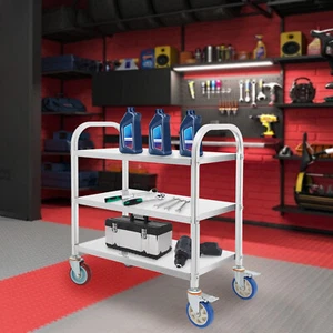 3 Tier Rolling Kitchen Island Trolley Cart Storage Serving Shelf Dining 400LBS - Picture 1 of 17