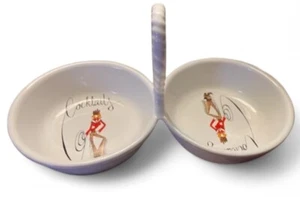 Pottery Barn Tie One On Cowgirl Nut Snack Dish w/ Handle Hors D’oeuvres Caddy - Picture 1 of 5