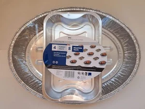 Bandejas para horno de papel de aluminio Jena 4 pavos + 8 asados fuertes comidas navideñas paquete de 12 - Imagen 1 de 1