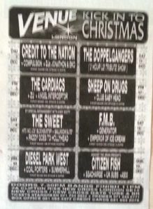 The SWEET UK TIMELINE Advert - Venue London 4-Dec-1993   5x3 inches - Imagen 1 de 1