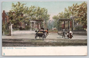 St. Louis MO Vandeventer Place Raphael Tuck Missouri Postcard Carriage 1905 - Picture 1 of 5