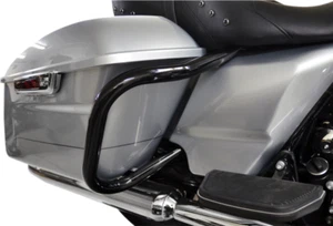 Drag Specialties 1.25" Big Buffalo Saddlebags Black Guards 14-22 Harley Touring - Picture 1 of 2