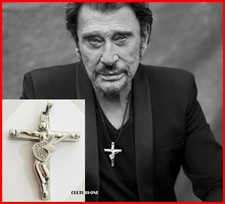 JOHNNY HALLYDAY PENDENTIF CROIX & GUITARE - L'ORIGINAL ! Collection JH / COLLIER