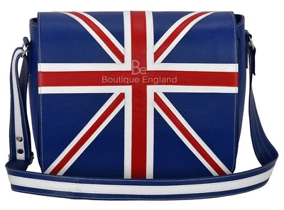 SMART RANGE Leather Cross Body Unisex Bag Union Jack Blue Laptop,Satchel, Messenger Bag 2760