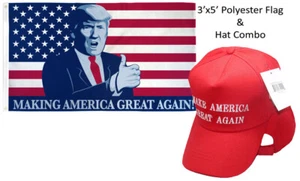 3'x5' EE. UU. Trump ¡Haciendo América genial! & Make America Great conjunto de sombrero rojo blanco - Imagen 1 de 1