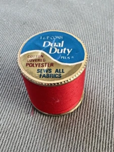 JP Coats Dual Duty Plus Cotton Covered Polyester 150 yards Thread Red - Picture 1 of 2