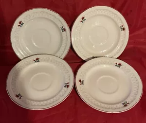Tienshan Country Fleur Set Of 4 Saucers Red Blue Flowers - Bild 1 von 5