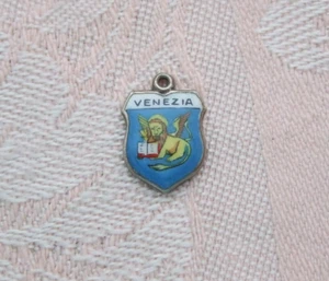 Vintage VENECIA VENECIA ~ LEÓN DE SAN MARCA ~ ITALIA REU 800 Plata ESCUDO Dije - Imagen 1 de 2