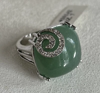 Park Lane Маргарита кольцо размер 7 зеленый камень серебристый новый с Ярлыками красивый заявление - Изображение 1 из 4