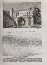 1762 (1787) Antique Print; Reading Abbey Gatehouse, Berkshire after Grose