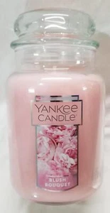 Yankee Candle BLUSH BOUQUET Large Jar 22 Oz Pink Housewarmer New Wax Floral - Picture 1 of 4