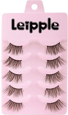 LEIPPLE 5 Pairs Half Lashes 3D Mink Corner Eyelashes False Natural Cat Eye Curly Thick