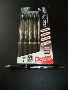 12 FRAUD VERBLASSEN WASSERDICHT EnerGel PRO Pigment Gel Stifte 0,7 mm schwarz TINTE  - Bild 1 von 12