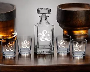 Juego de jarra de whisky personalizada con 4 vasos a juego y una caja de regalo - Imagen 1 de 5