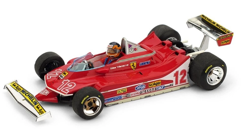 Brumm FERRARI 312 T4 G.VILLENEUVE 1979 N.12 2nd FRANCE GP + PILOTA 1:43 - Immagine 1 di 1