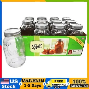 Ball Regular Mouth 32 oz Quart Mason Jars with Lids & Bands, 12 Count Mason Jars - Picture 1 of 9
