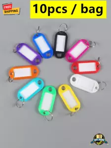 10 pcs Keychain Key Tags with Labels for Luggage, Keys & Room Numbers - Picture 1 of 7