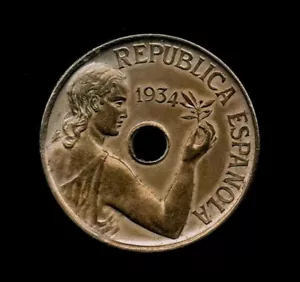 25 CÉNTIMOS 1934 REPÚBLICA ESPAÑOLA SC PRECIOSA PÁTINA - Imagen 1 de 2
