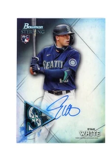 2021 Bowman Sterling Rookie AUTO #BSRA-EW Evan White RC - Seattle Mariners 🔵⚪️ - Picture 1 of 2