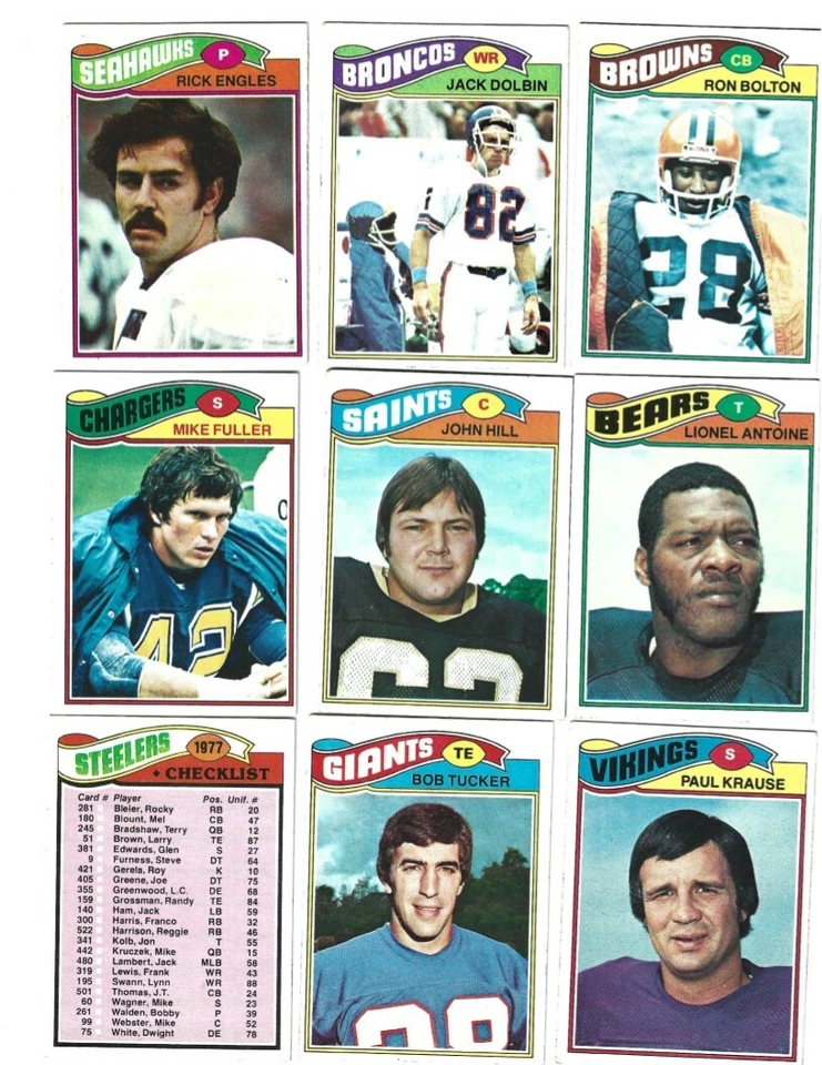 1977 Topps Football Cards Complete Your Set 1-200 - Image 1 of 1