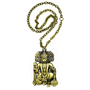 Metal Panchmukhi Lord Hanuman Bronze Idol Religious Decor Car Hanging Ornament - Picture 1 of 3