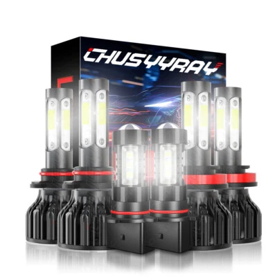 For Toyota Highlander 2011-2013 4Side LED Headlight Hi/Lo Beam + Fog Light Bulbs - Image 1 of 4